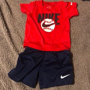 Nike short and baseball logo set